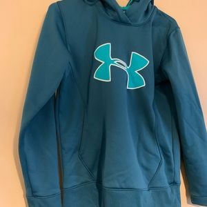 Under armor hooded sweatshirt size S. Women’s. Darker teal blue. EUC.